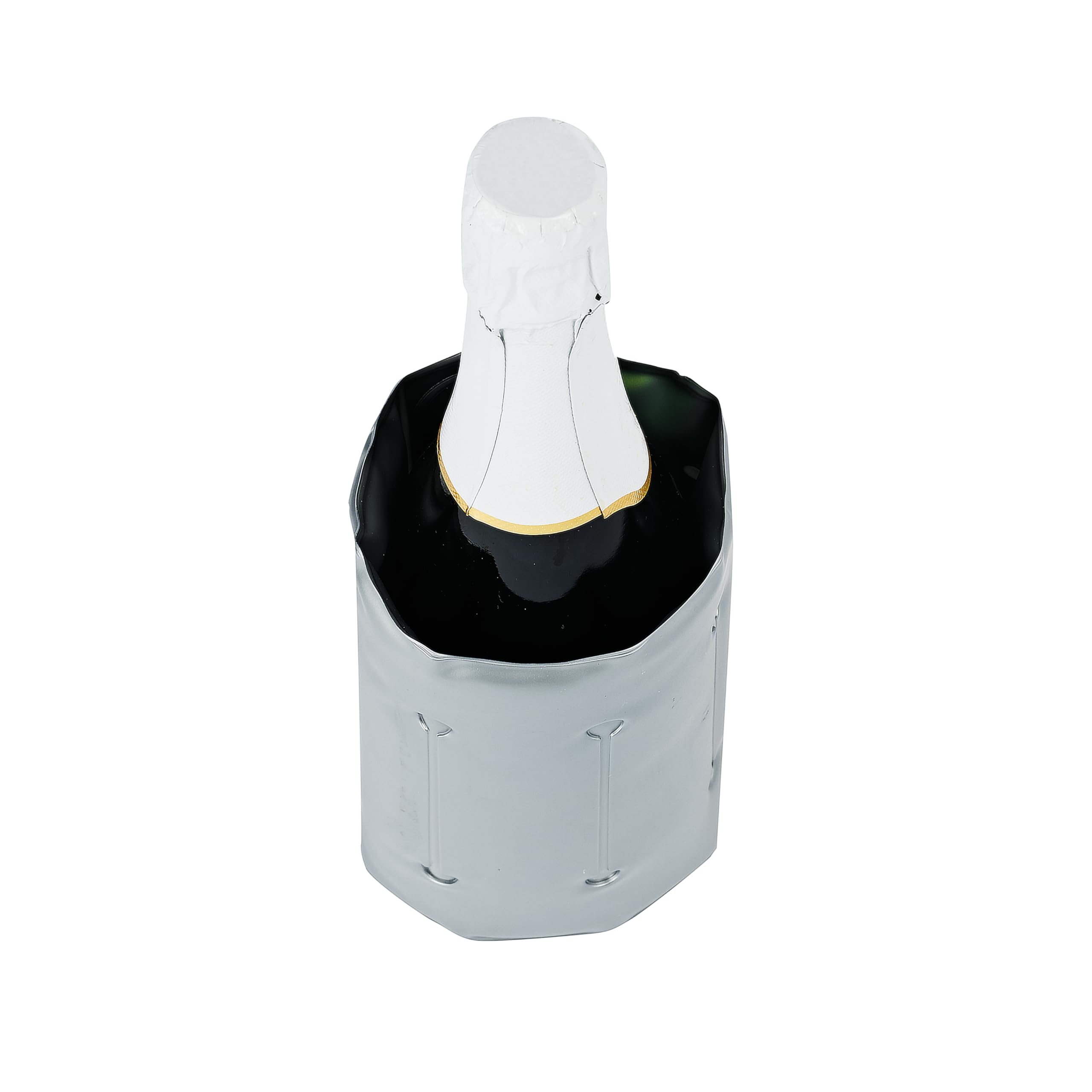 Enfriador de Botellas de Vino Gris con Cierre de Velcro | Incluye Escanciador Antigoteo Acero Inoxidable | Regalos Originales para Hombre | Accesorios para Vino | Ideal Champagne, Cava y Blanco