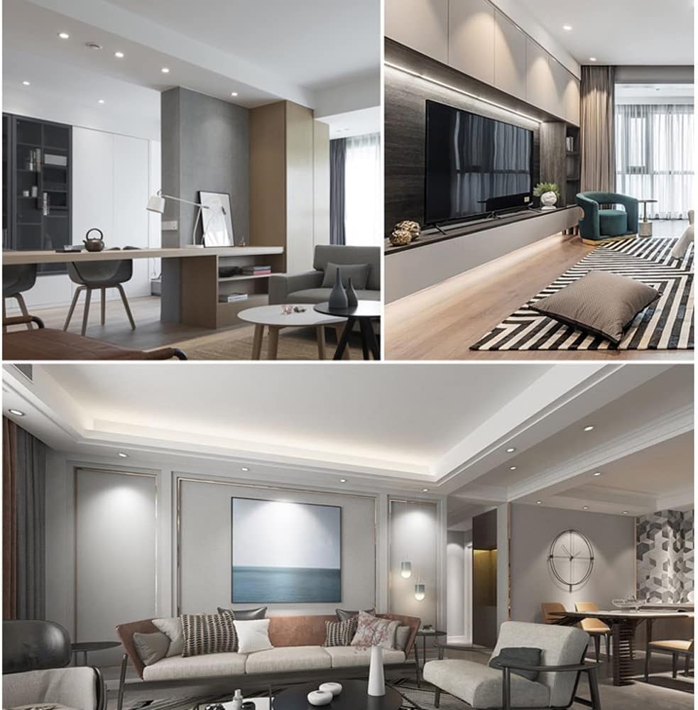 3inch Recessed Ceiling Light 7W/12W Anti-Glare Led Spotlight for Living Room Kitchen,Adjusted by 30°Downlight 3000k Warm Light Closet Light Fixtures