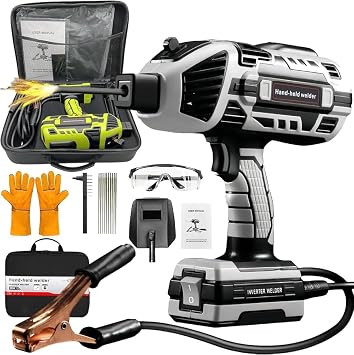Portable Electric Welding Machine 6 Gears 20-120A Portable Welding Machine 110V Welder Handheld with IGBT Inverter for 1/16"-1/8" Welding Rods,Gray