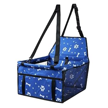 Indy Mall Car Dog Cat Seat Cover Safe Protector Waterproof Hammock Cushion Bag Seat Blue Bone Print