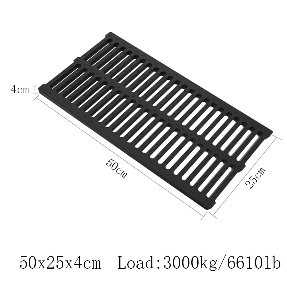 50 x 25 x 4 cm reu D ruszt polimerowy do wody deszczowej na zewnątrz odpływ wody do boków i jardów wydajny przepływ wody