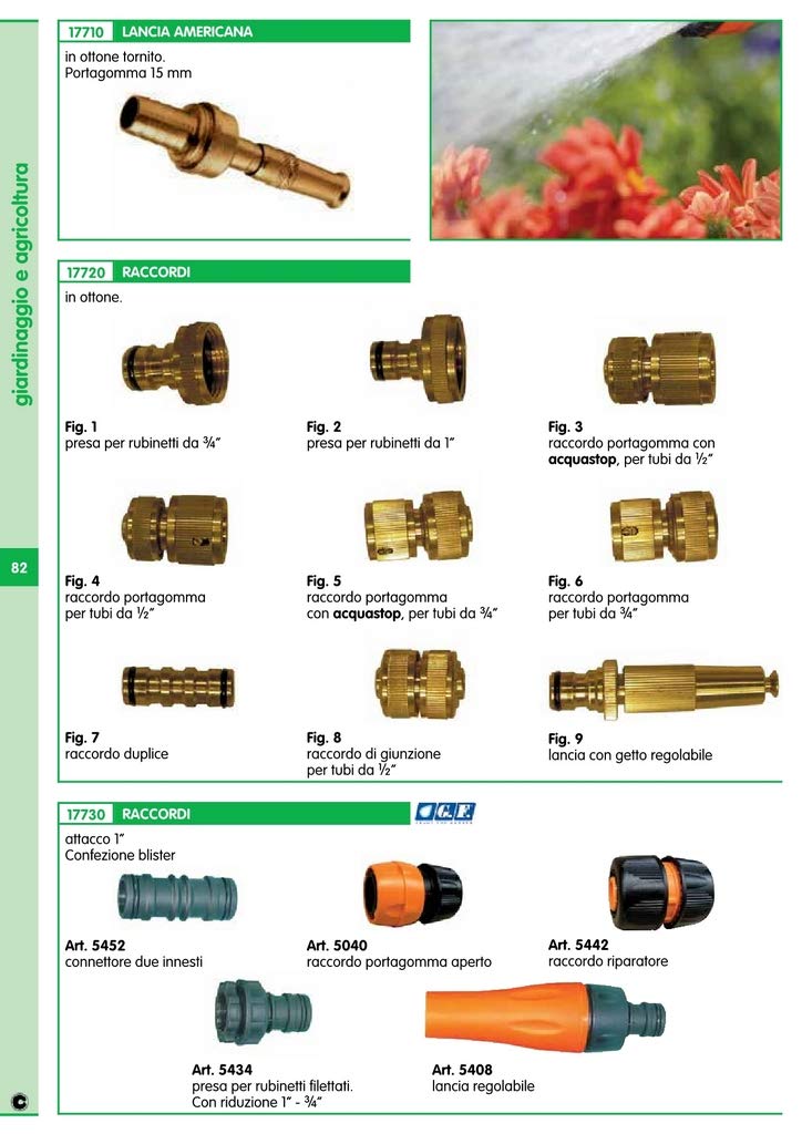 20PZ IRRIGO ART. 8035 RACCORDO GIUNZIONE OTTONE 1/2 FIGURA 8
