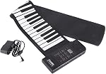 Demeras portatif 61 Clés Roll Up Piano,Clavier de Musique Numérique Electronique,Clavier de Musique Électronique de Piano Piano Clavier électronique de piano Soft Silicone Clavette de Musique électronique flexible pour piano débutant