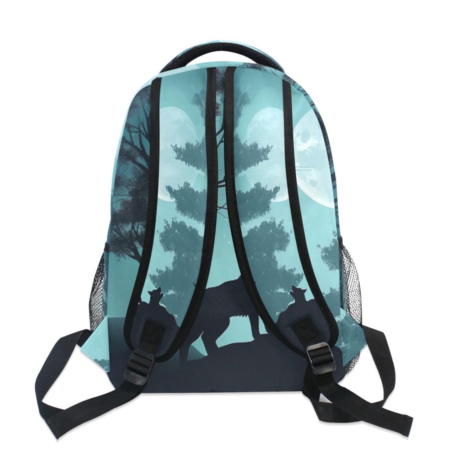 Nander Plecak podróżny Evening Moon Wolf School Bag torba na laptopa Daypack College Bag dla mężczyzn