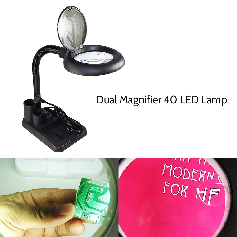 Lampe de Bureau loupe Professionnelle 5X/10X, lumière LED, Lampe de Table de Lecture AC110-220V 6W, Lampe loupe éclairée