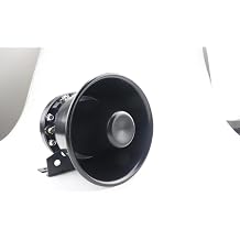 100W Siren Speaker High Performance Car Police Siren Black Round Bell Cone Speaker,DC12V,100W,Capable with Any 100 Watt Police Siren