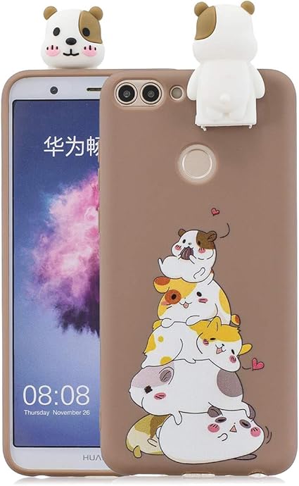 Amazon Huawei Nova Lite 2 ケース シリコン ブラウン かわいい 立体な キャラクター ストラップホール 付き ファーウェイ ノバ ライト2 スマホケース ソフト 耐衝撃 柔らかい おしゃれ スタント機能 付き カバー ハムスター ケース カバー 通販