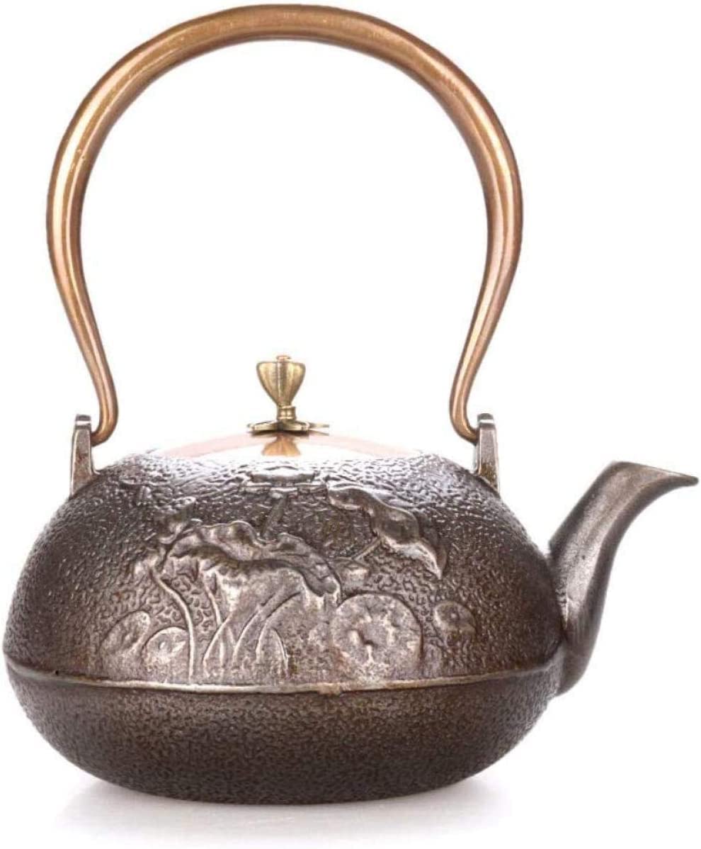 Théière Traditionnelle Théière En Fonte De 1200 ML Théières En Fer Artisanat Original Fer Paroi Intérieure Théière Double Cuivre Bouilloire Non Revêtue Théière Japonaise