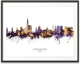 Strasbourg France Skyline art print poster, unframed -16556