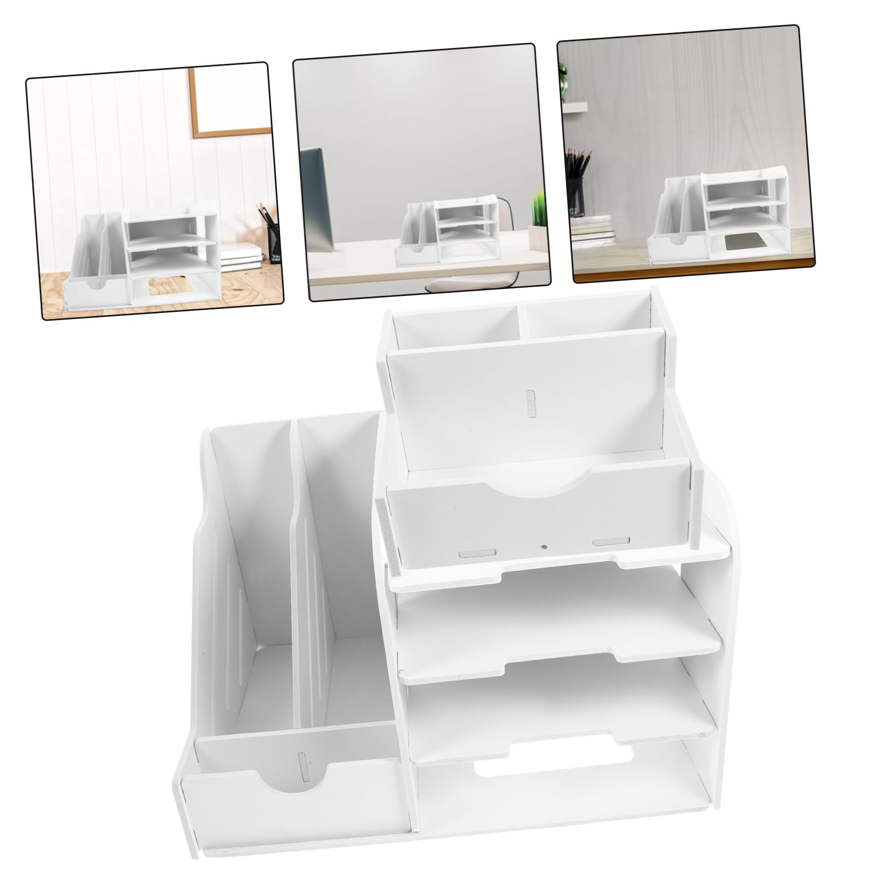 MAGICLULU Organizzatore Documenti da Scrivania Vassoio Portalettere Portadocumenti in Materiale Composito Organizer Multiuso Semplice e Pratico per Ufficio