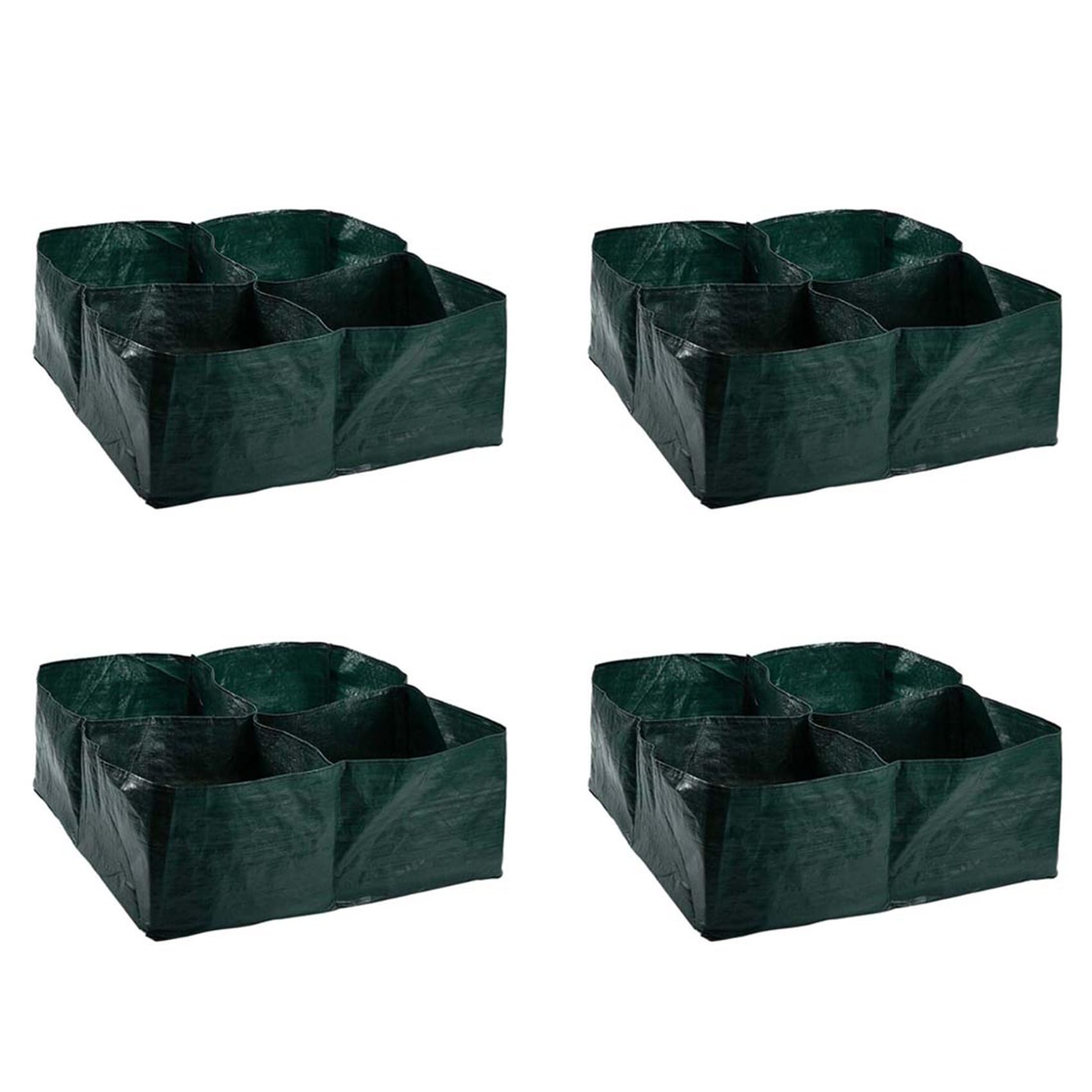 Hndhbfgrt 4X Raised Garden Planter Fabric Bed, 4 Divided Grids Square Planting Grow Pot for Planting Vegetables, Flowers