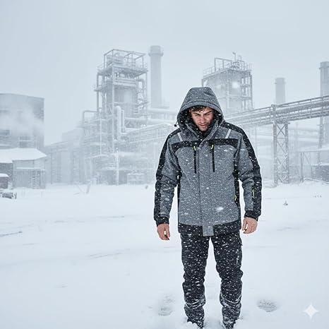 BWOLF Drift Ice Werkbroek voor heren, winter, waterdicht, koude- en windbestendig, met reflecterende elementen, zwart/grijs, XL