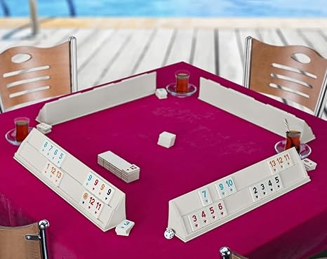 VD Vatan Okey & Rummy Spieleset – Kompakt Mit Melamin-Steinen, 4 Aufstellern, Würfel & Tasche