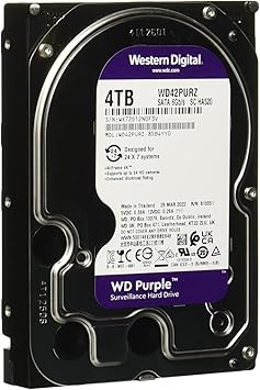 Western Digital 4TB WD Purple Surveillance Internal Hard Drive HDD - SATA 6 Gb/s, 256 MB Cache, 3.5" - WD42PURZ