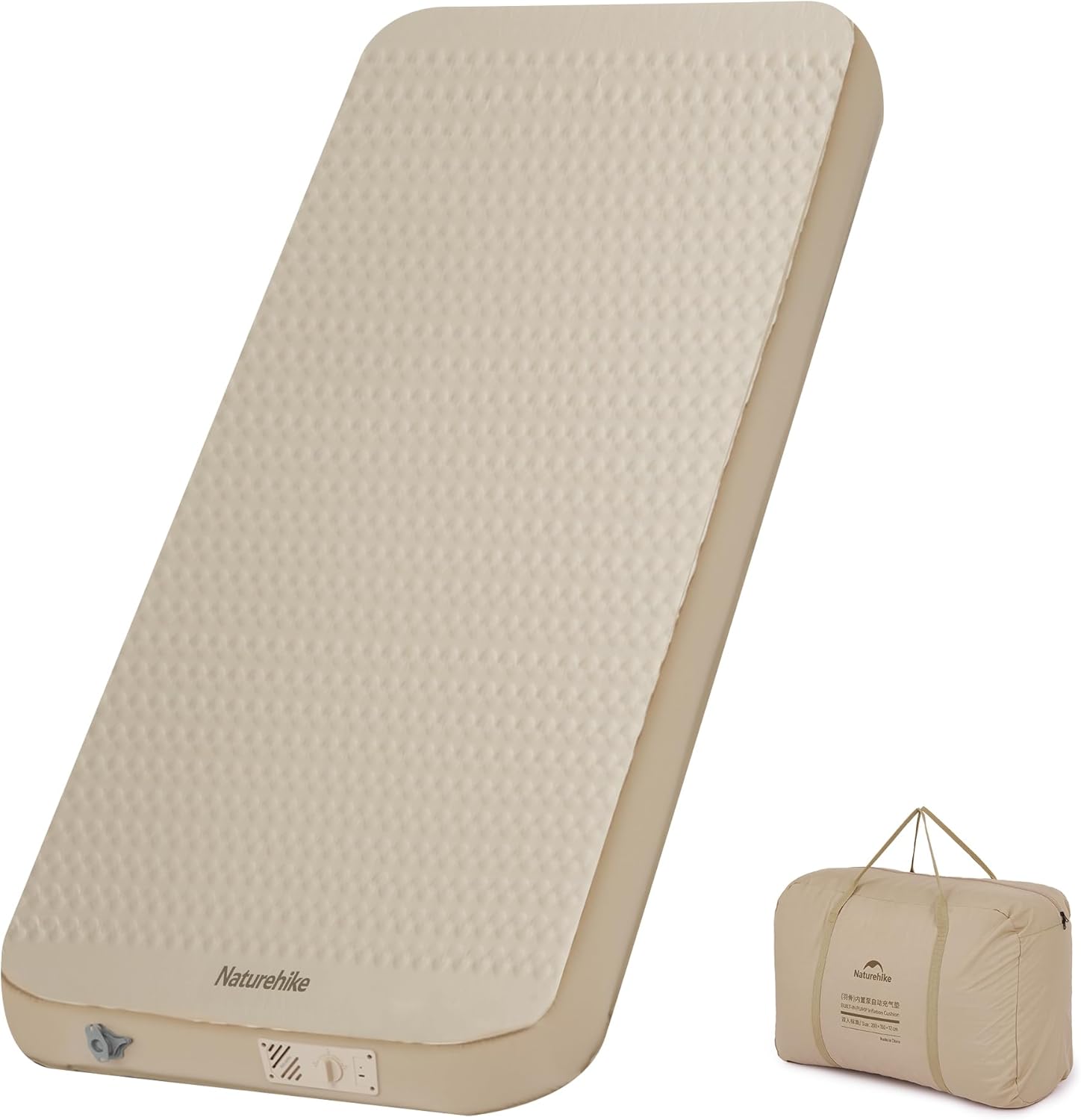 Naturehike 4.72’’ Thick Self-Inflating Sleeping Pad with Lighter Foam and Electric Pump, 45s Fast Inflatable Twin Mattress for Camping, Outdoors, Car, Home, ISPO Award Winning Processes