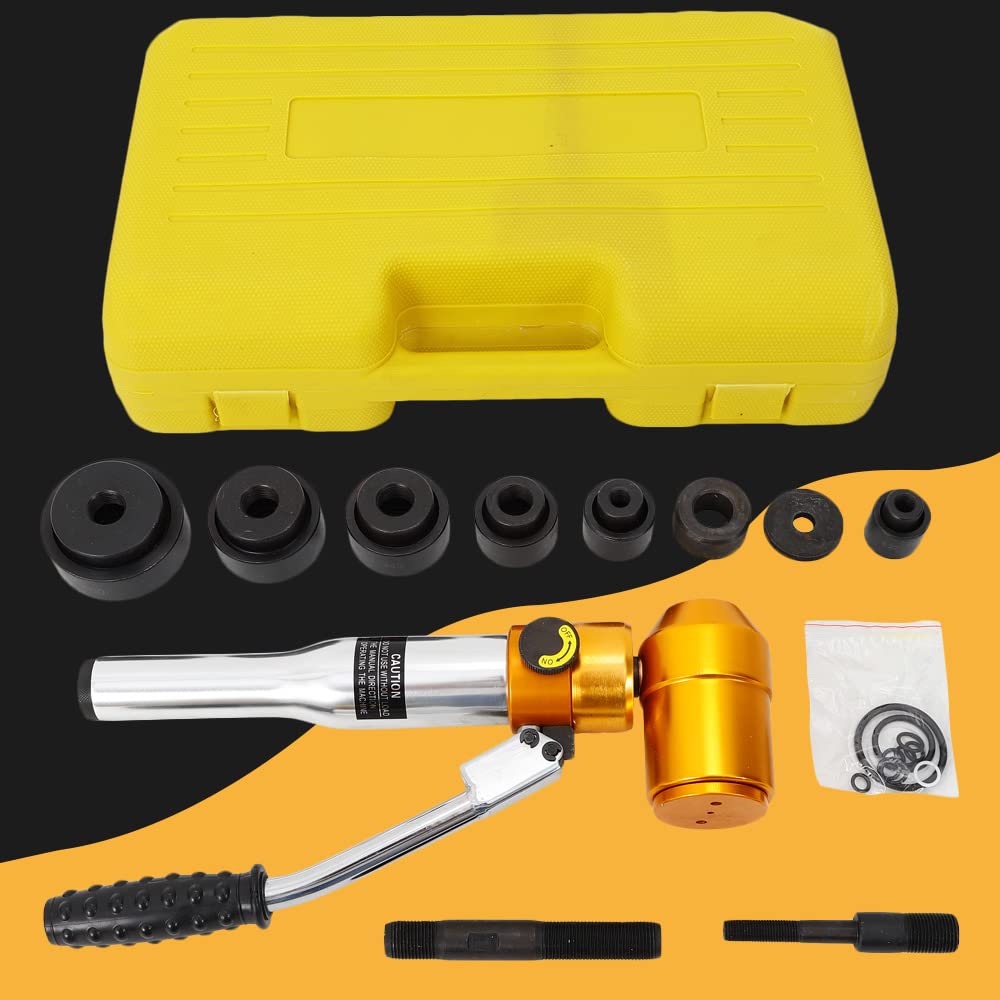 Hydraulische Platte Stanzrohr Werkzeug Hydraulische Blechlocher Satz Hydraulik Metall Stanzen Stahlplatte Puncher 22.5-60.8mm Lochschneider Punch Blechstanze Stanzlocher Stanzrohr Kit 90kn