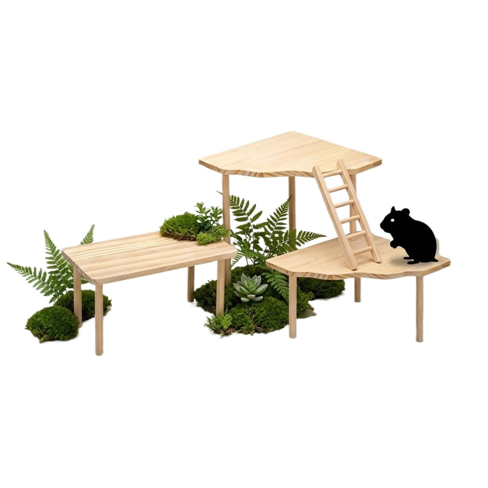 Hamster Habitat Holz Ruhenest Treppen Spielzeug