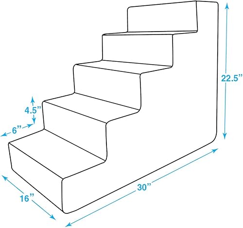 Miniatura 7 de Best Pet Supplies - Escalera de espuma portátil para que gatos o perros pequeños alcancen muebles, antideslizante, equilibrada, segura, no requiere