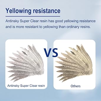 ANTINSKY Super Clear Resin, 1KG UV-Curing 3D Printer Resin with 90% Light Transmittance, Yellowing Resistance, High Precision for Most LCD/DLP 3D Printers (395-405nm)