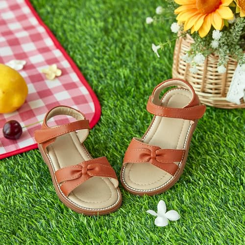 Image of Otter MOMO Girls Open Toe Princess Flat Sandals with Comfort Sole Summer Sandals