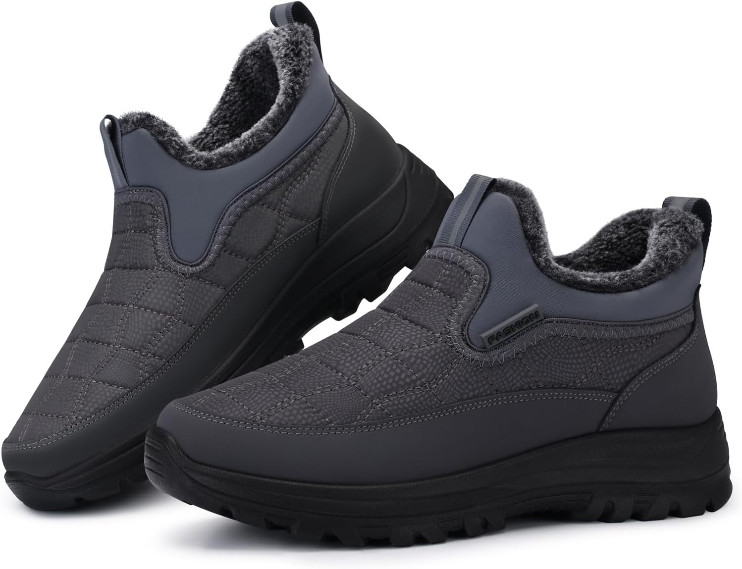 SHIBEVER Winter Waterproof Boots for Women: Snow Womens Ankle Fur Lined Shoes Slip On Warm Insulated Winter Boot