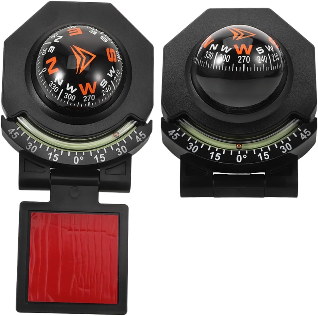 Unomor 2pcs Car Compass with Inclinometer for Dashboard and Boat Dash Mount, High Accuracy Navigation Ball Compass for Cars and Motorcycles