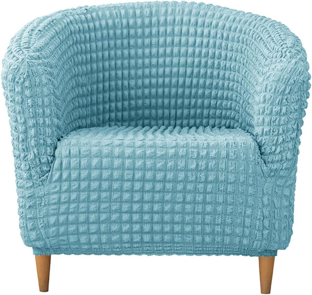 Stretch Armchair Cover Club Chair Slipcover Seersucker Tub Chair Cover Armchair Slipcovers Spandex Non-Slip Barrel Chair Cover for Dining Living Room Office Chair -Wine red