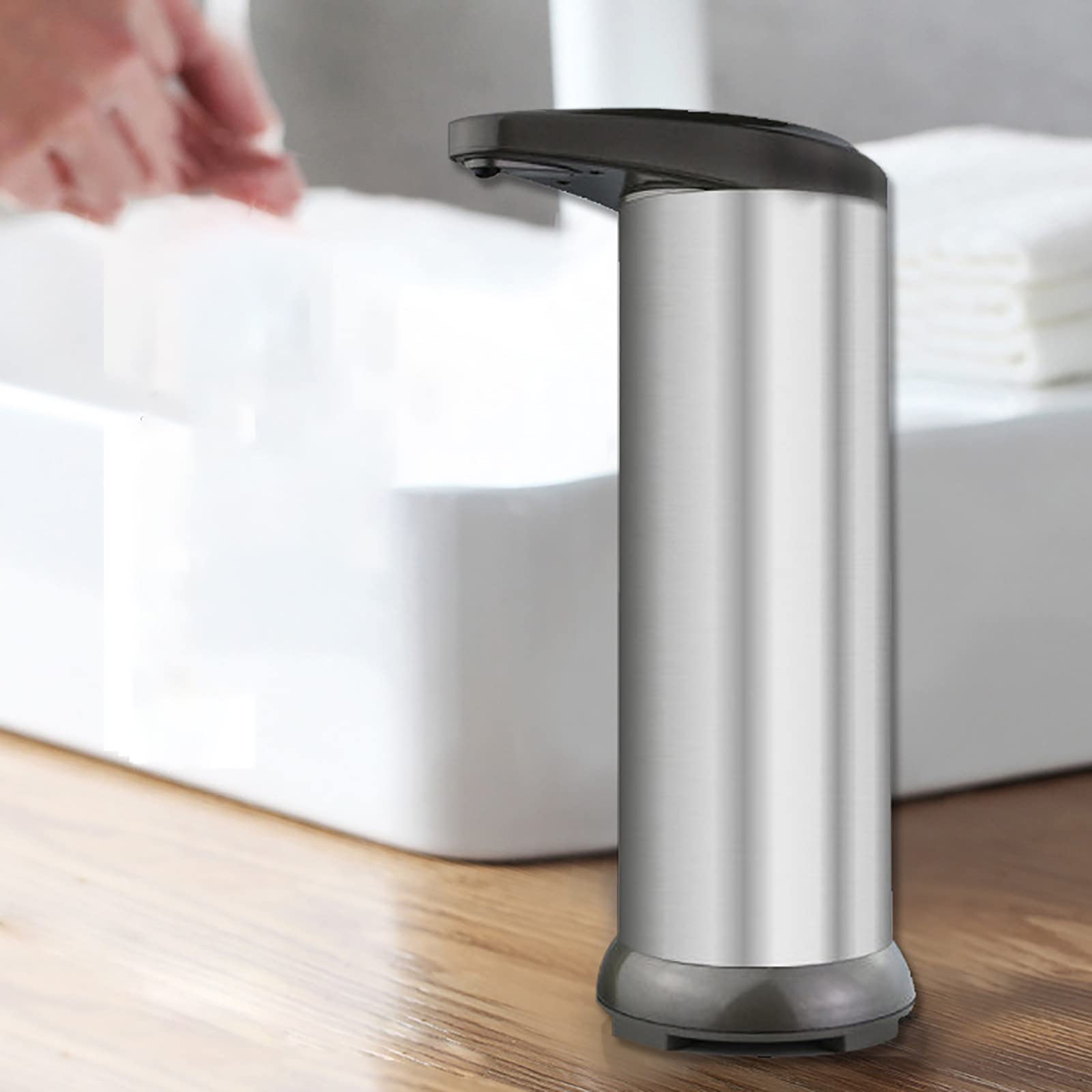 Dispenser Sapone Automatico, Dispenser Sapone Bagno 280ml Ricaricabile, Dispenser Sapone Cucina Non Touch, Dispenser Detersivo Lavatrice con Sensore IPX4 Impermeabile