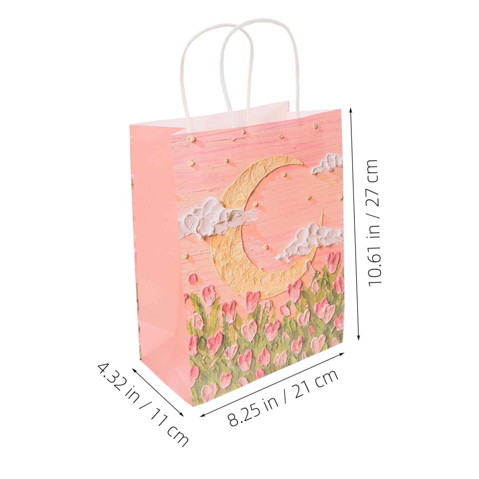 50 Stück Rosa Papier Geschenktüten mit Henkeln für Partys