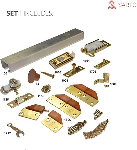 Miniatura 3 de Armario corredizo de puertas plegables de 64 x 80 pulgadas  Quadro 4445 gris Nebraska con vidrio esmerilado  Juego de herrajes de molduras