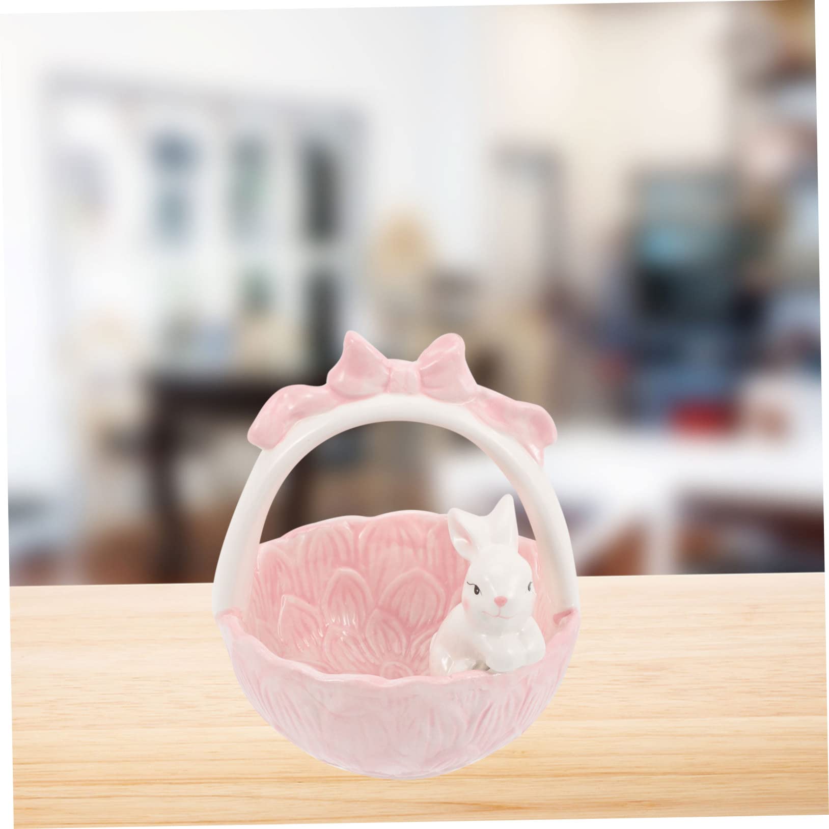 Cabilock 2 Pz cesto di Pasqua bonbon ciotola di caramelle coniglietto bidone easter bunny easter basket piccole statue di conigli da scrivania decorazione della statua di coniglio ceramica
