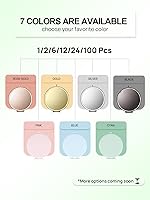 Vista 4 de Espejo compacto para bolso, espejos de maquillaje de bolsillo de metal con aumento de doble cara 1X/2X (redondo, cian)