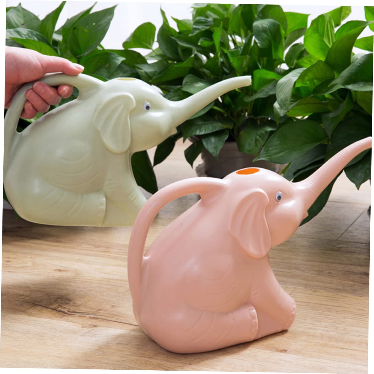 ifundom Regadera de Elefante Boquilla Alargada, Set 3 Botes Spray de PVC para Riego de Plantas y Contenedor de Agua