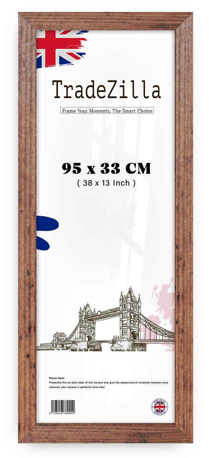 Tradezilla Rustic | Eton Wood Poster Frame (95 X 33 Cm) Premium Frames For Portrait & Landscape Display, Elegant Mdf Frame With Wood Finish, Ideal For Home & Office [ ]