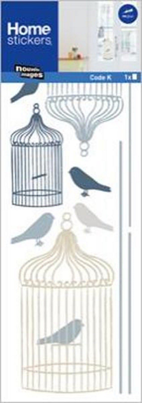 Sticker fenêtre polypropylene Draeger Cages Oiseaux 24x67 cm