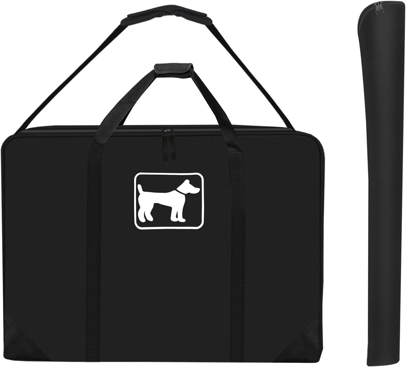 SIRUITON Dog Playpen Storage Bag,Fits 40" H 8 Panels and 9 Stakes Suitable for Foldable Exercise Pet Playpen, Dog Fence Travel Bag with Reinforced Double Handles. (Black, Fits 40in)