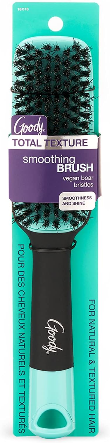 x Total Texture Smoothing Brush - Vegan Boar Bristles Help Condition and Smooths Hair Cuticles for Enhanced Shine Shine - For Natural and Textured Hair - Non-Slip Grip