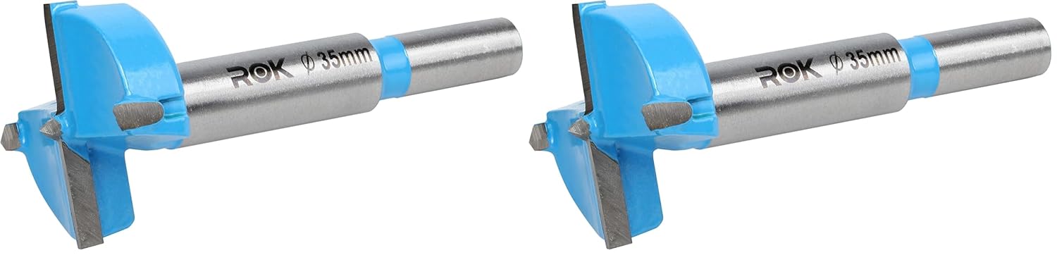 Rok Hardware 35mm Hinge Boring Forstner Drill Bit, Blue ROKBB35BLUE
