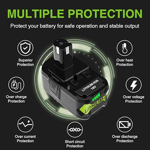 Miniatura 4 de XAMP Batería de repuesto de 8.0Ah para batería Ryobi de 18 V, baterías de iones de litio de 18 voltios para Ryobi ONE+ Plus, compatible con batería