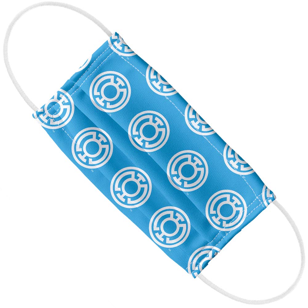 Green Lantern Blackest Night Blue Lantern Logo Pattern 1-Ply Reusable Face Mask Covering with Adjustable Nose Wire, Unisex