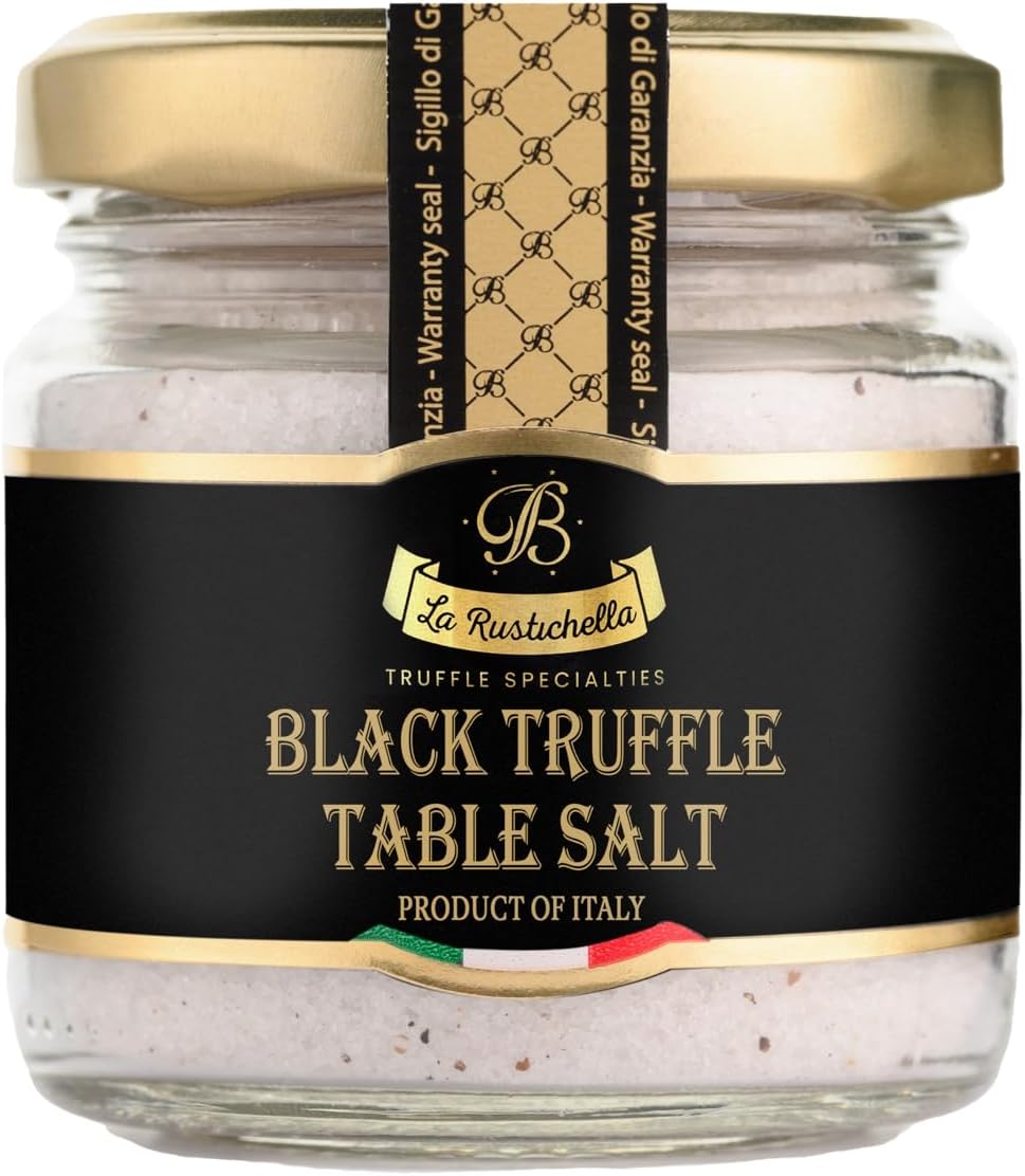 La Rustichella - Black Truffle Table Salt 3.88 oz (110gr) - 100% Made in Italy | Vegan, Gluten-Free, Cholesterol-Free