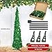 BUZIFU Árbol de Navidad artificial de 150 cm, plegable, con lentejuelas, árbol...
