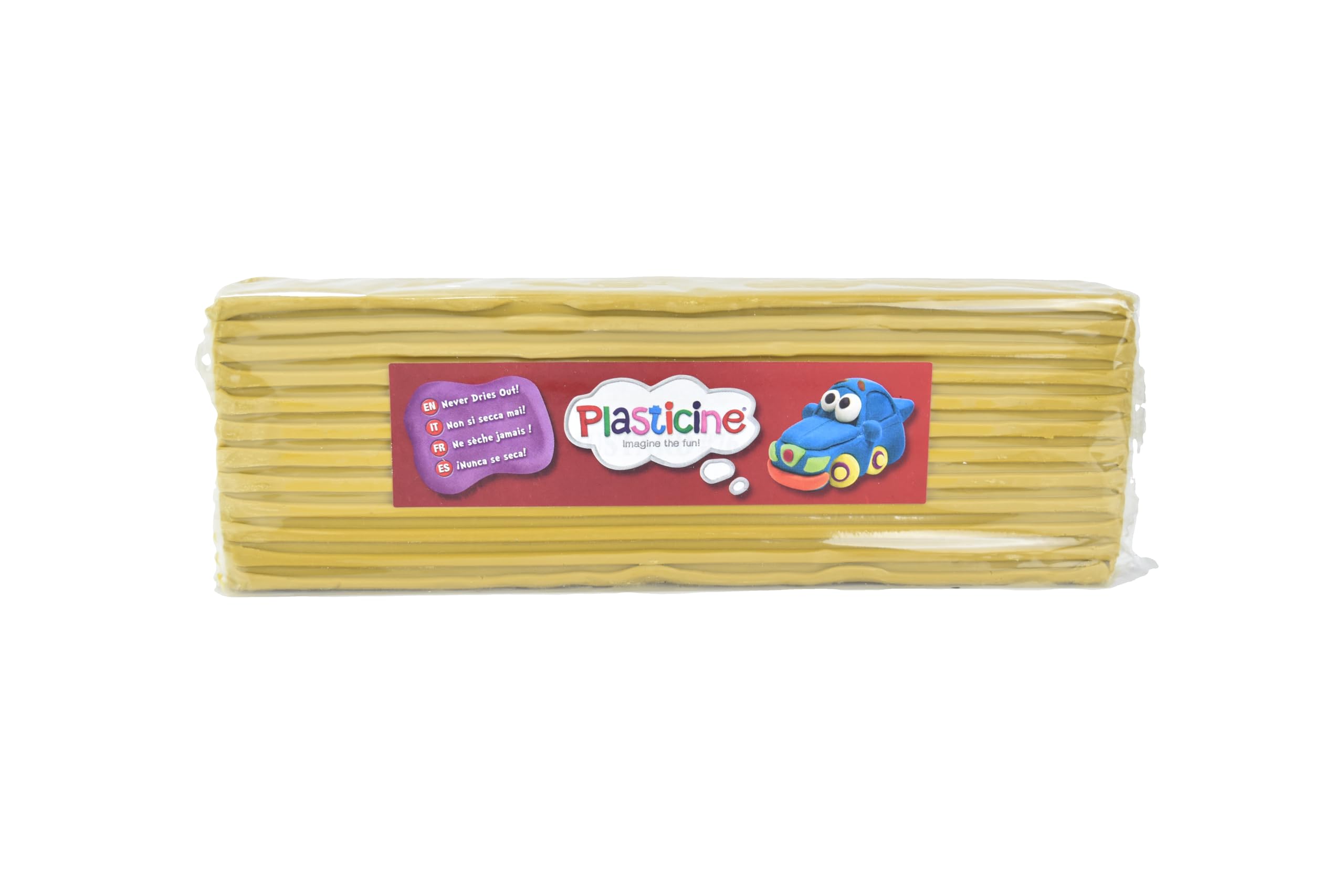 The Original Plasticine, One Colour Slab 400g - Mustard, Modelling Clay for Professional Animators and Model Makers, Easy to Shape and Mould, Make Sculptures, Models and Stop-Motion Animations