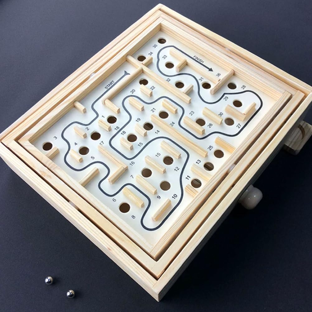 Juego de Mesa de Laberinto de Madera Montessori