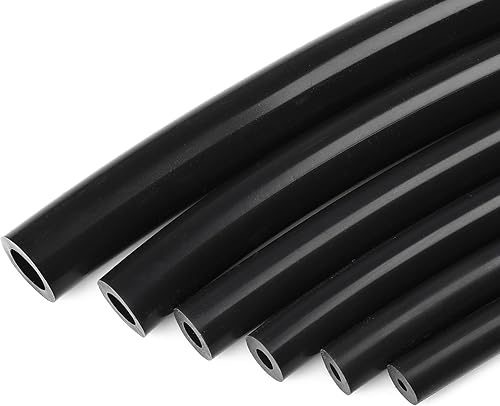 Ucreative 18" 532" 316" 14" 516" 38" Kit de manguera de vacío de silicona automotriz de alto rendimiento 6PCS 5FT (negro)