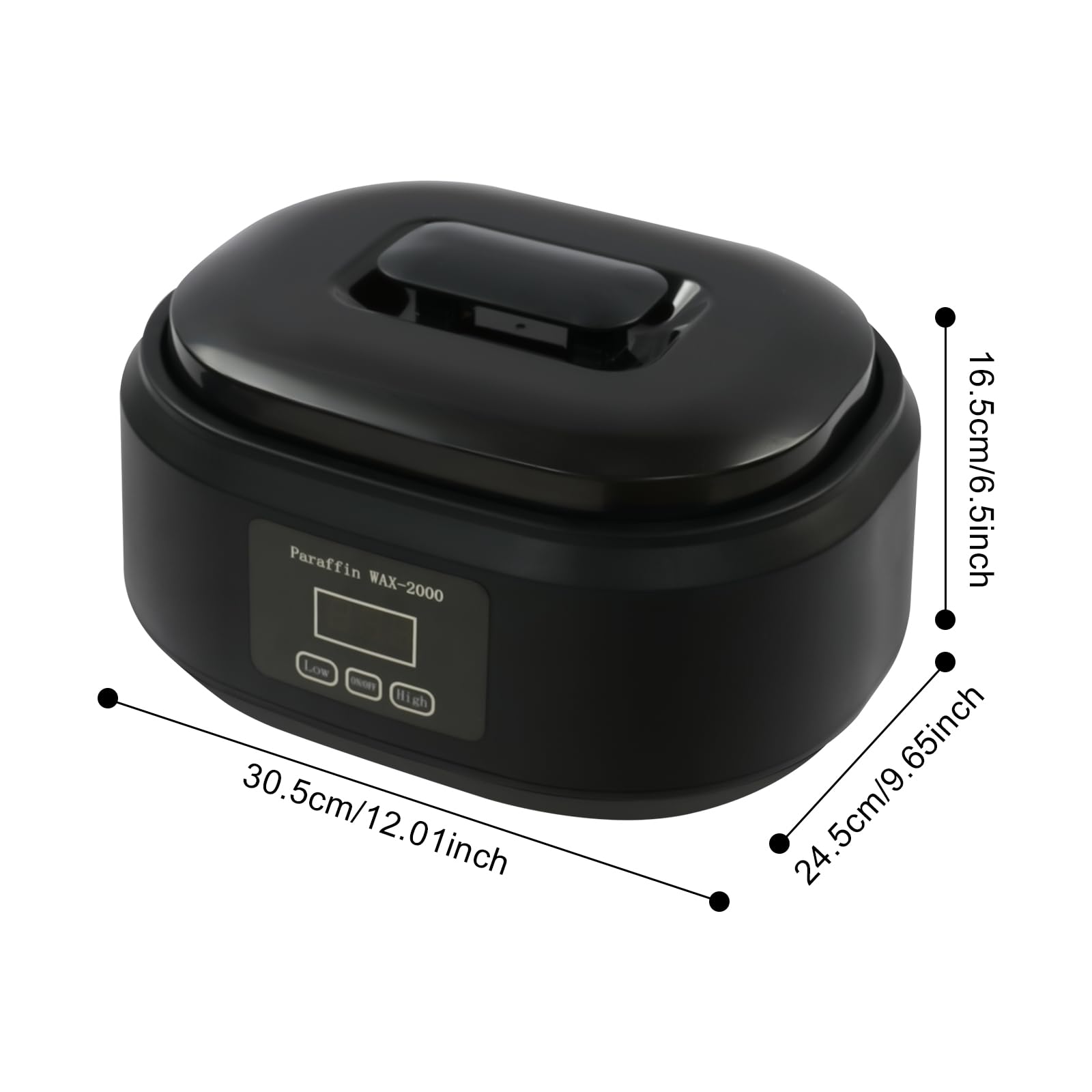 Baño de parafina para manos y pies, con pantalla táctil LED, capacidad de 3,4 l, calefacción rápida y protección contra sobrecalentamiento, para manos, cuidado de pies y fabricación de velas (negro)