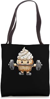 Cupcake Weightlifting Barbell Workout Baking Weightlifter Tote Bag