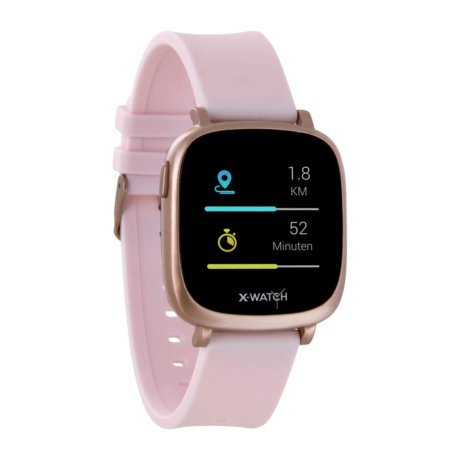 X-WATCH 54039 IVE XW FIT, monitor fitness, pulsometr, licznik kalorii, ekran dotykowy 1,3", krokomierz, analiza snu, trening, do systemów Android i iOS, różowy