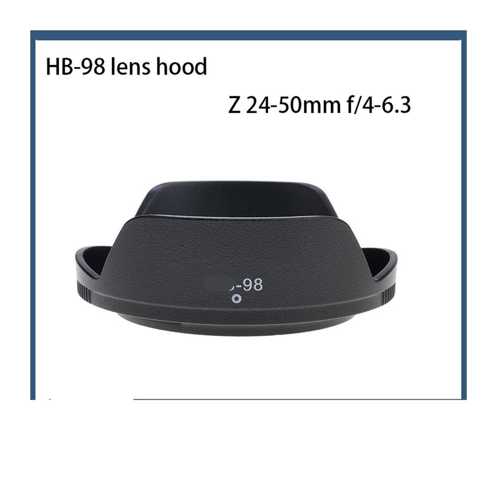 Parasol for Lente HB98, Compatible con Nikon, Lentes Z 24-50mm F / 4-6,3,24-50 F4-6.3 FX Z7 Z6, reemplaza HB-98