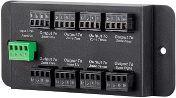 Monoprice 8 Zone Single Input Speaker Distribution Hub, Connect Up to 8 Pairs of Speakers to A Single Amplifier or Receiver, Black 138161